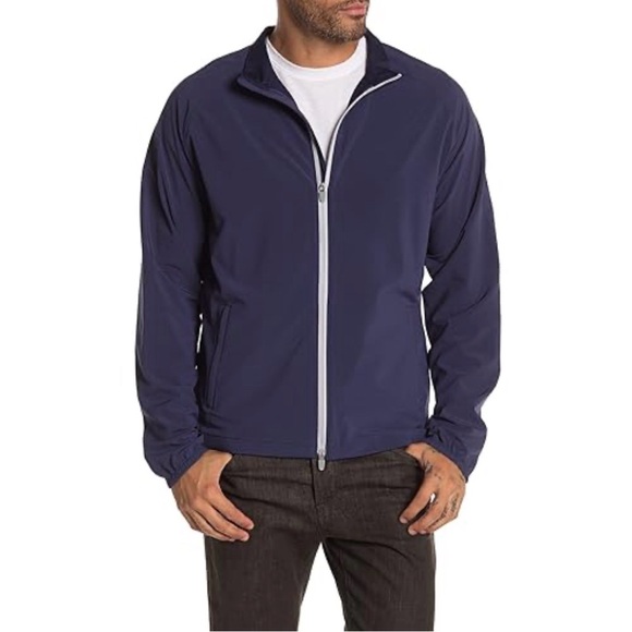 PETER MILLAR GOLF WINTER WIND MEN'S NAVY BLUE JACKET Sz XXL EUC